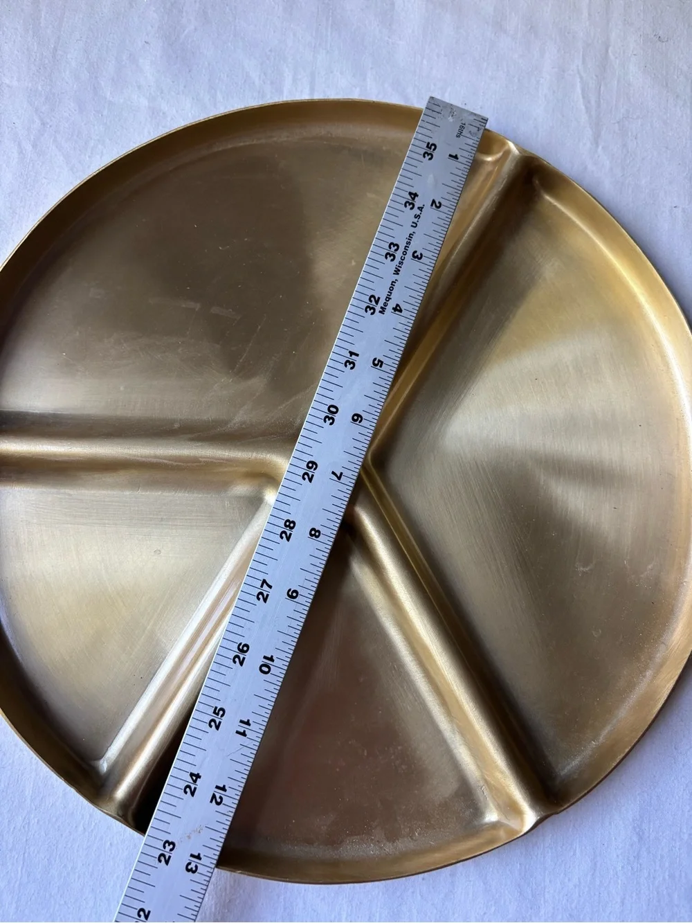 Opalhouse Brass-Tone Peace Divided Serving Platter - Gold